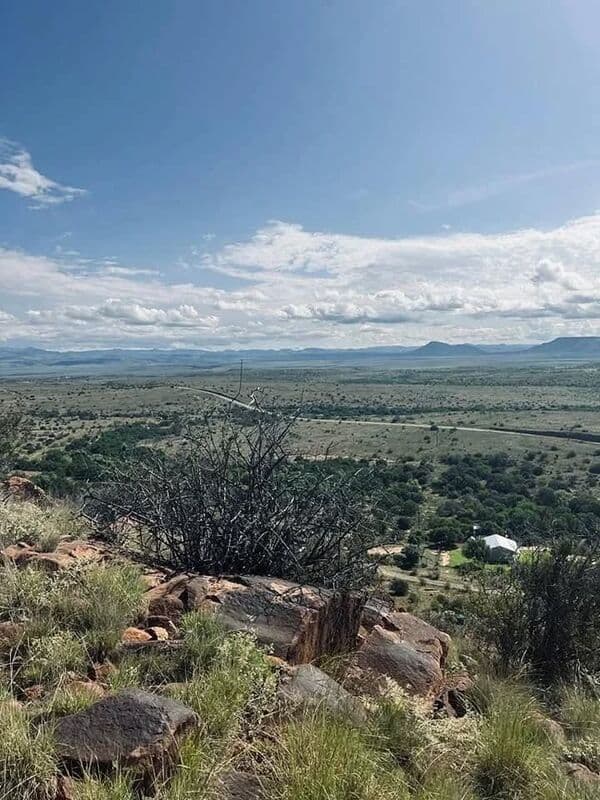 Panoramic Karoo landscape from hilltop viewpoint